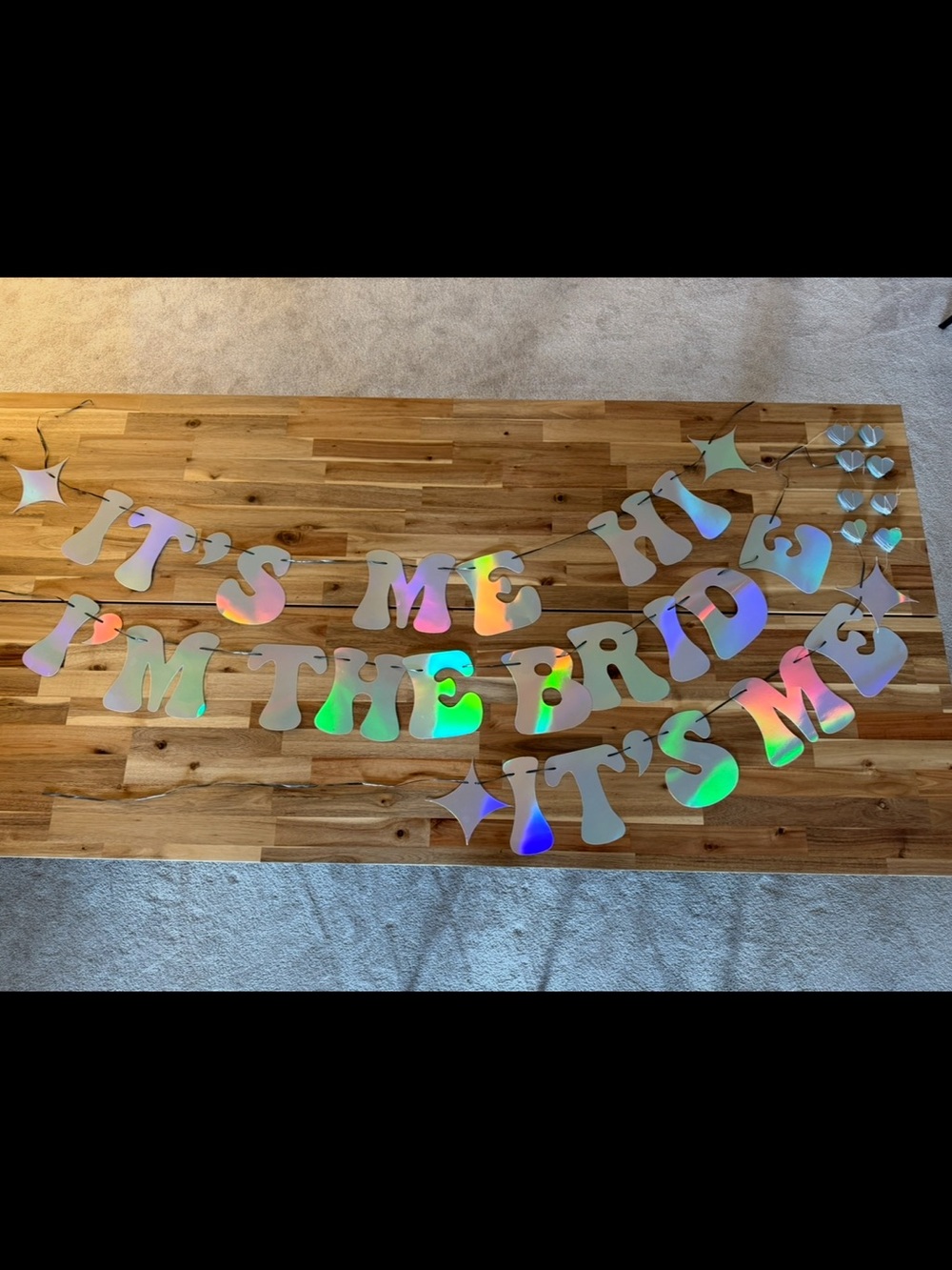 Taylor Swift Bachelorette Banner with Photo Props - Iridescent Pink Accent
